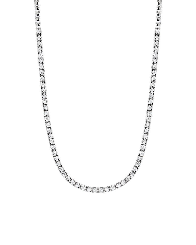 5.00 Karat Obidian Tennis Pırlanta Suyolu Kolye