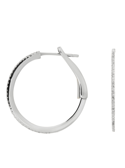 0.36 Karat Tiny Pırlanta Hoop Küpe