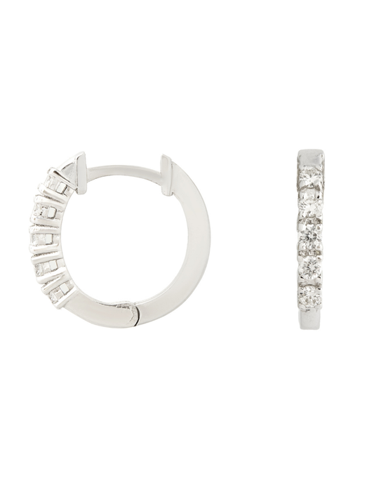 0.24 Karat Five Pırlanta Huggies Küpe