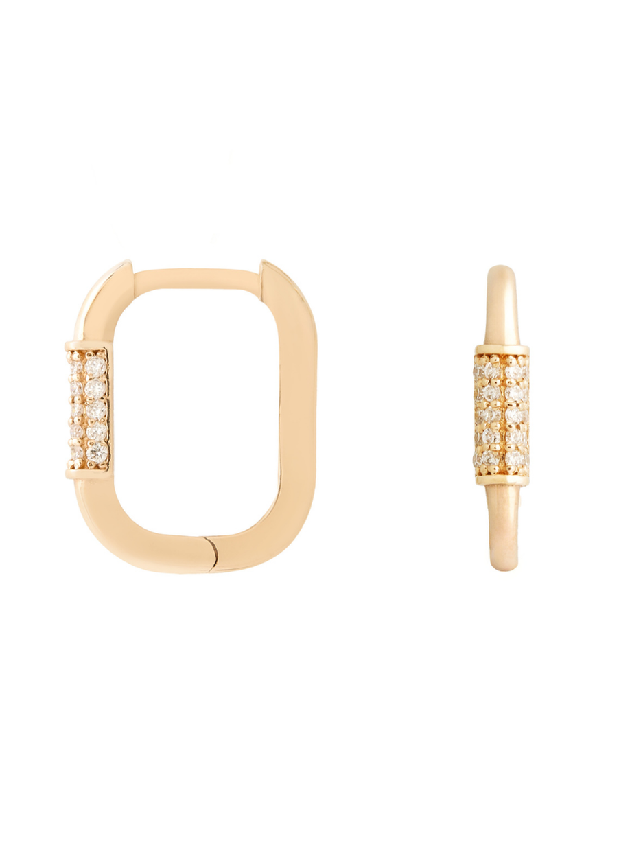 0.21 Karat Mono Pırlanta Huggies Küpe