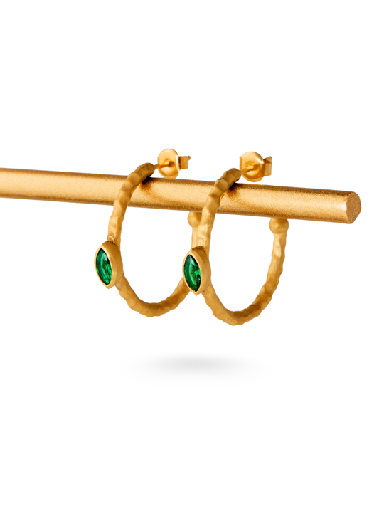 6.88 Gr. Ravencrest Emerald Hoop Küpe