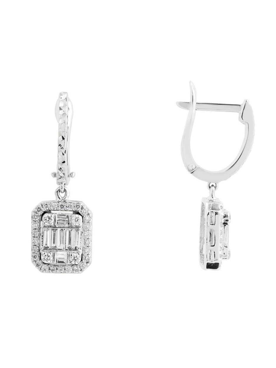 0.75 Karat Roundel Pırlanta Drop Küpe