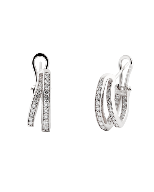 1.23 Karat Doub White Pırlanta Hoop Küpe