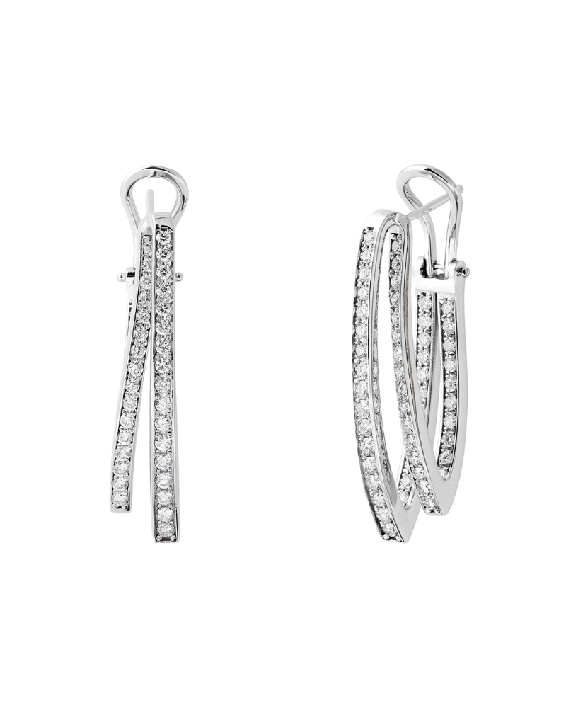 2.24 Karat Big White Pırlanta Hoop Küpe