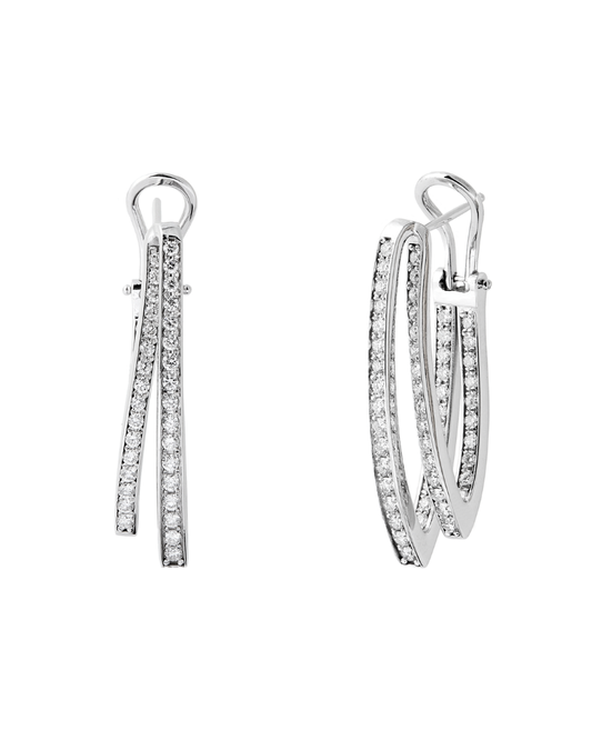 2.24 Karat Big White Pırlanta Hoop Küpe