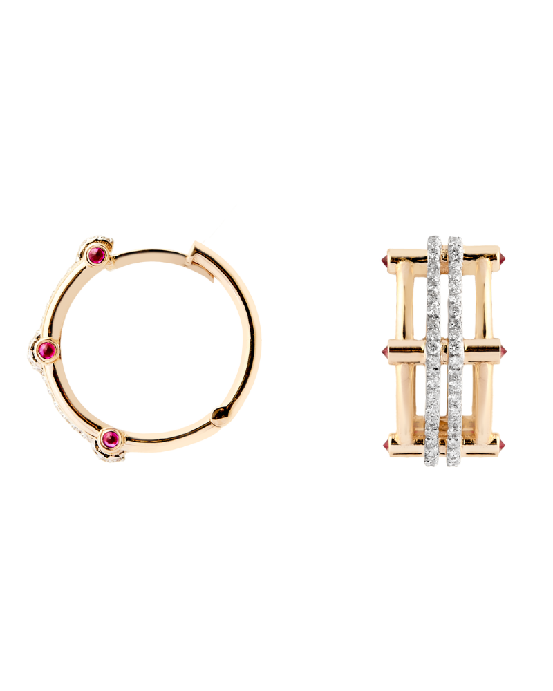 0.71 Karat Rosa Pırlanta Huggie Küpe