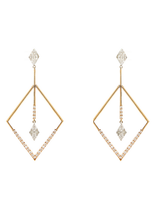 1.30 Karat Sign Pırlanta Drop Küpe