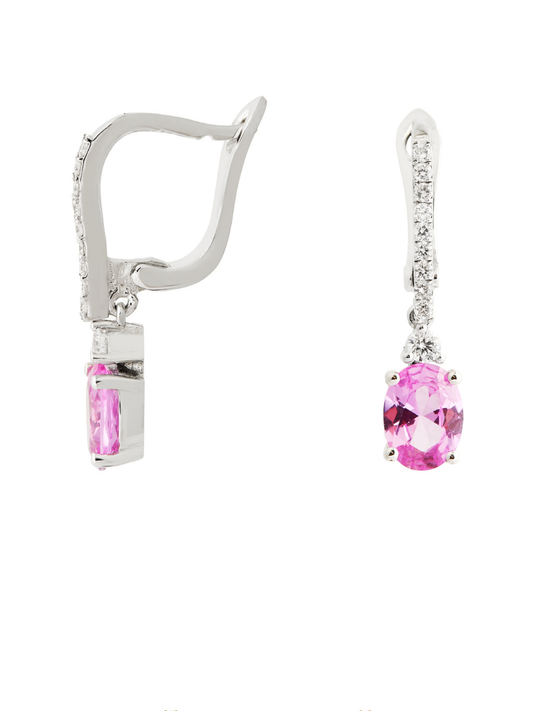 3.07 Karat Royalty Pink Pırlanta Jacket Küpe