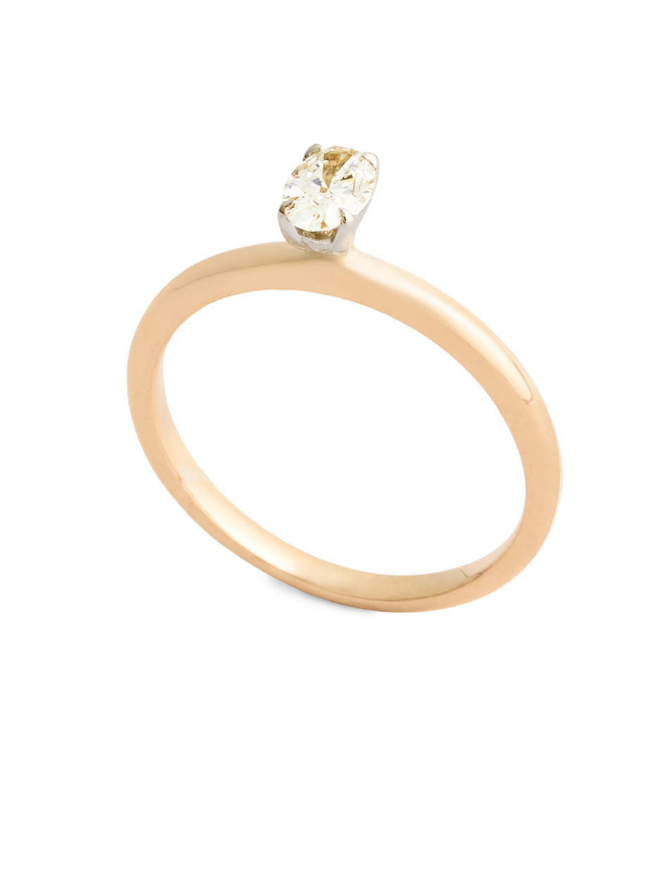 HRD 0.40 Karat Frank Pırlanta Oval Yüzük