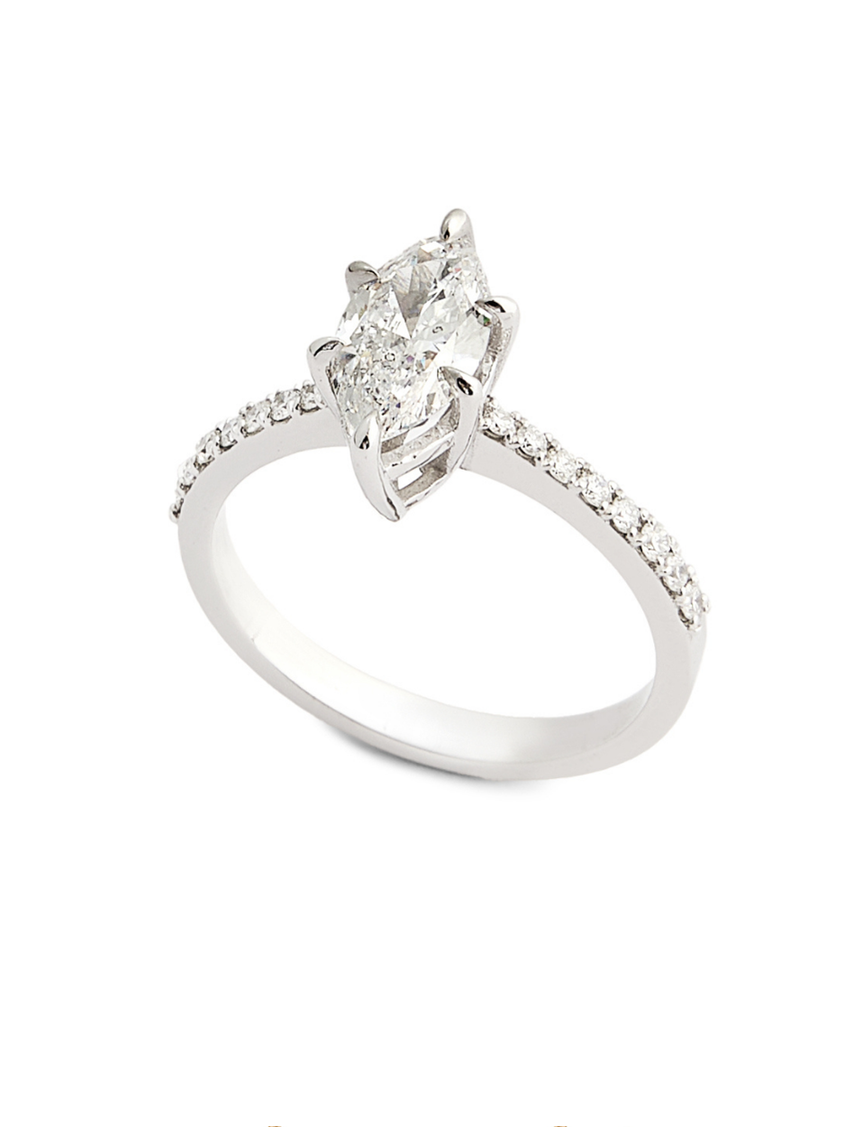 HRD 1.19 Karat Warier Pırlanta Markiz Yüzük