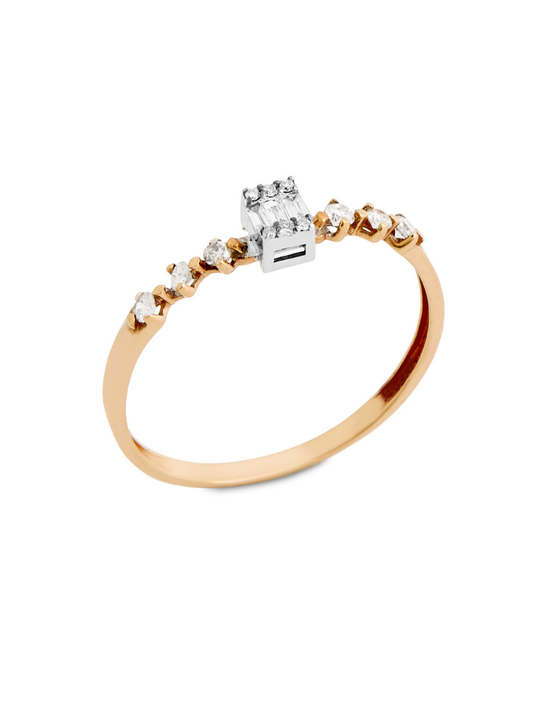 0.20 Karat Pavonis Pırlanta Baget Yüzük