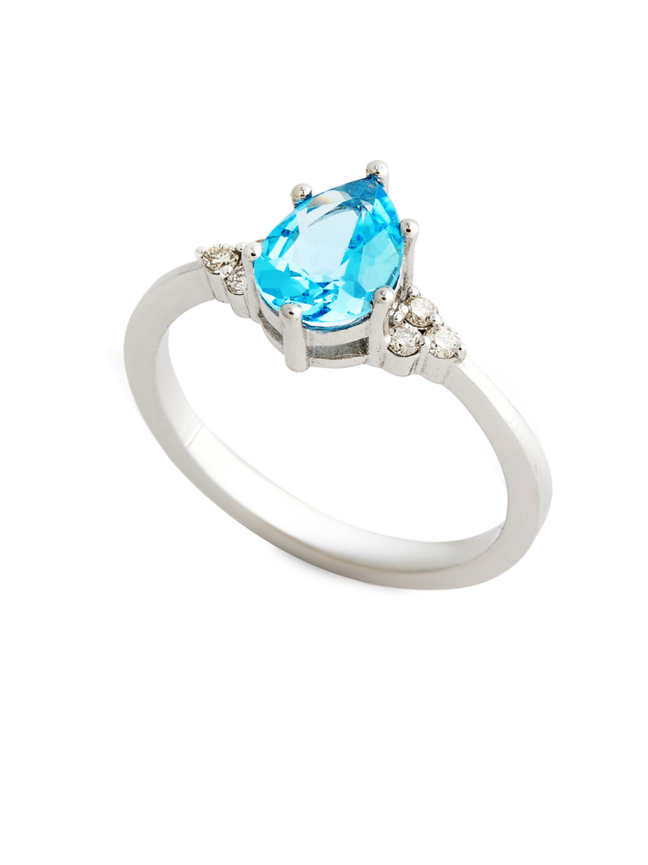 1.21 Karat Royalty Aqua Pear Pırlanta Yüzük
