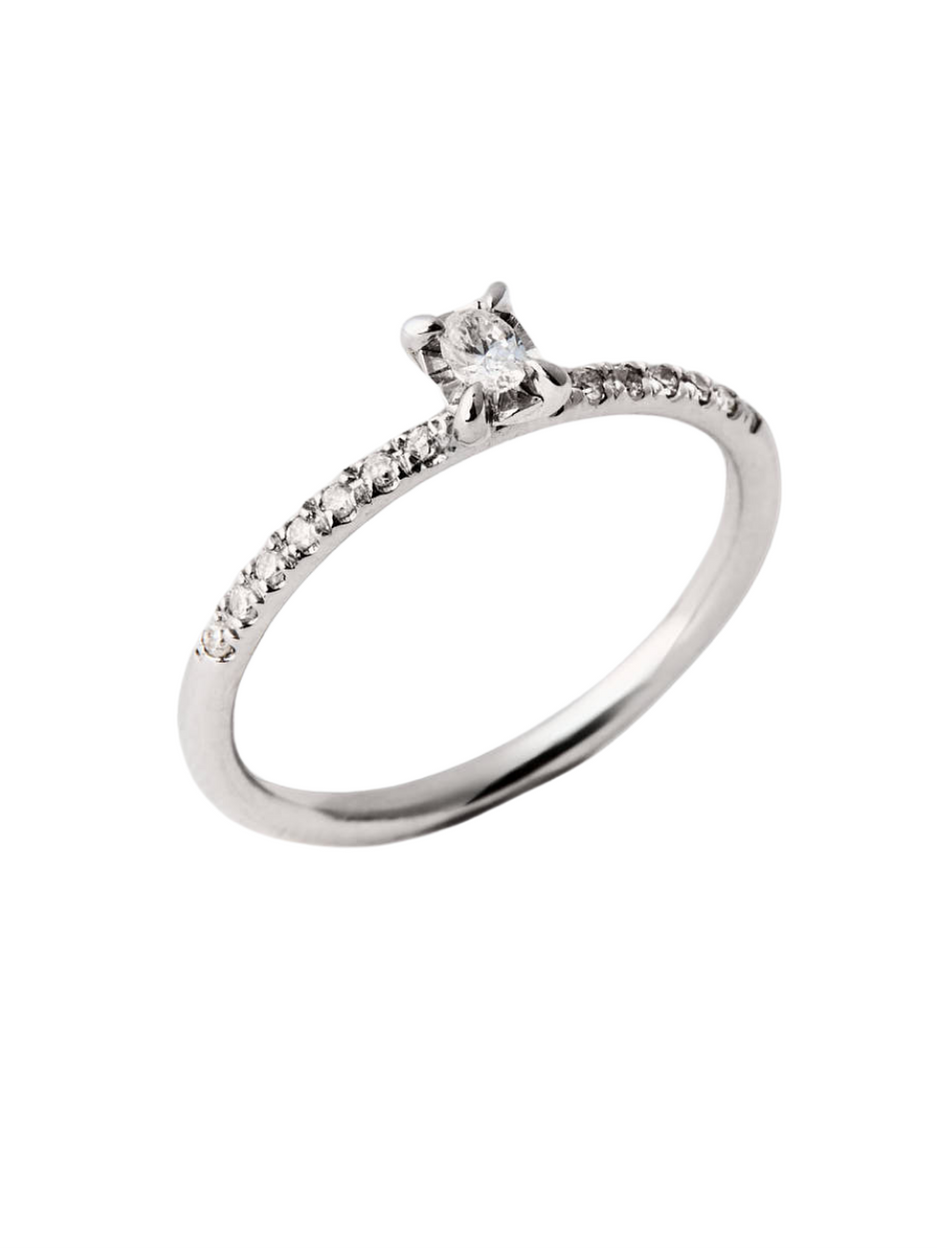 0.17 Karat Solenza Line Pırlanta Oval Yüzük