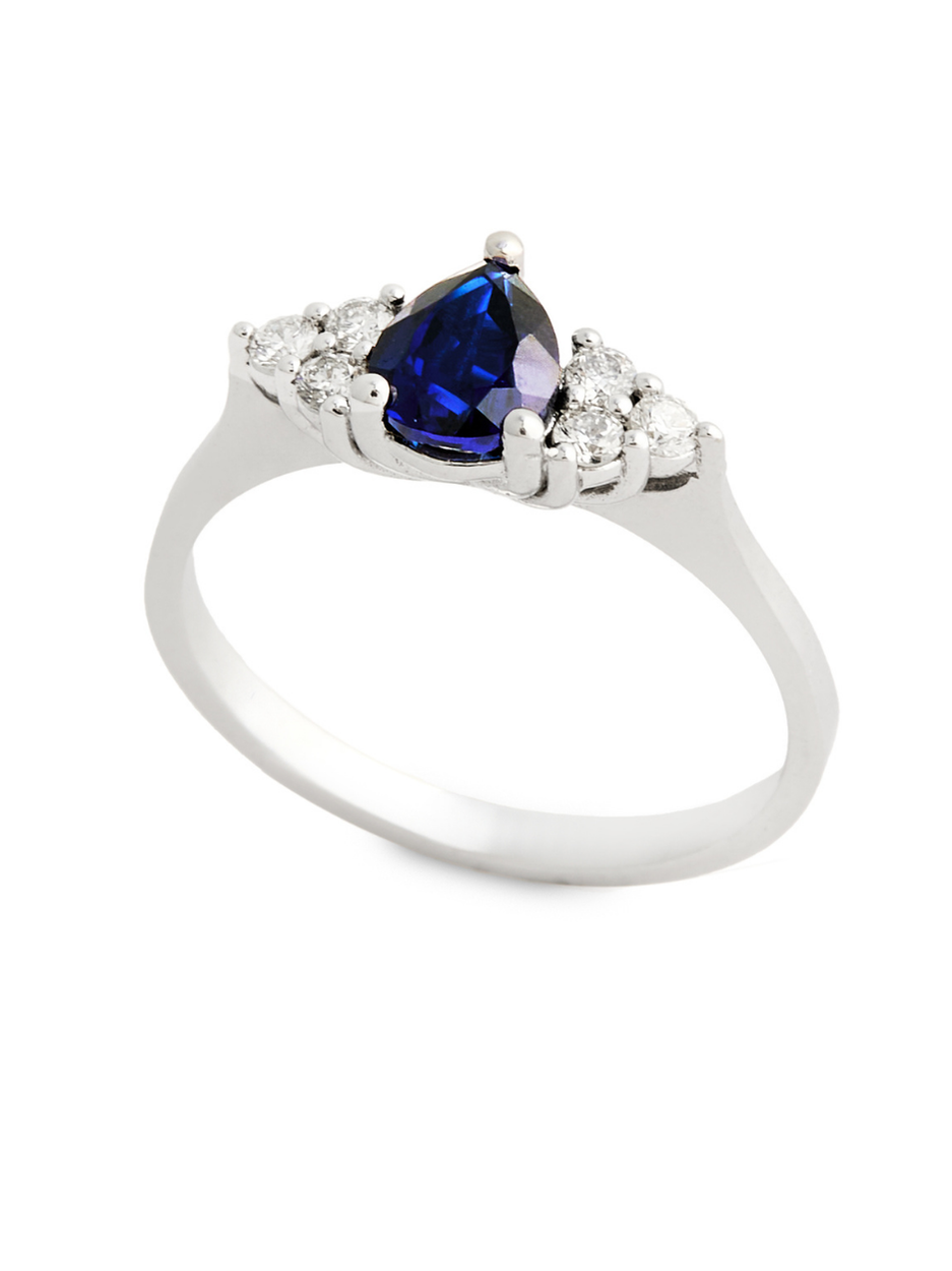 0.92 Karat  Royalty Sapphire Pear Pırlanta Yüzük