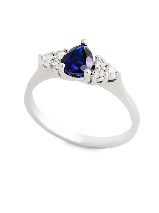 0.92 Karat  Royalty Sapphire Pear Pırlanta Yüzük