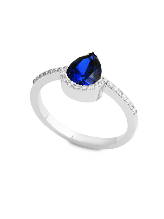1.51 Karat Sapphire Pear Pırlanta Yüzük