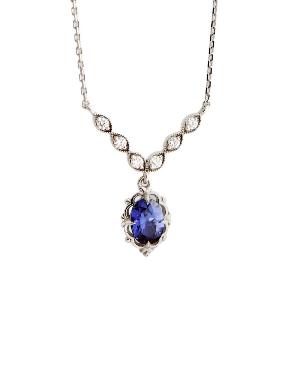 1.06 Karat Monroal Blue Pırlanta Safir Kolye