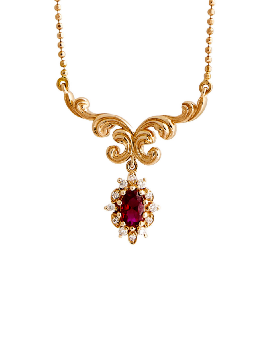 0.61 Karat Destiny Pırlanta Yakut Kolye