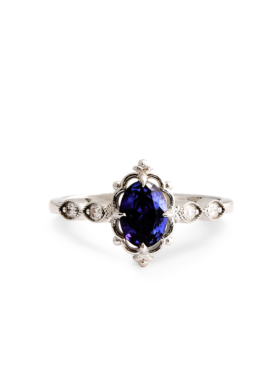1.01 Karat Monroal Blue Pırlanta Oval Yüzük